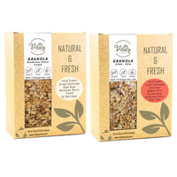 Doğal Katkısız GRANOLA HİNDİSTAN CEVİZİ-FINDIK 320g ve ÇİLEK-CHİA 320g 2li Set